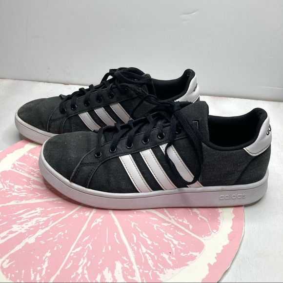 Adidas Grand Court canvas black sneakers size 6 - Picture 5 of 13